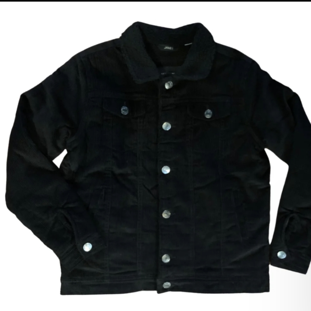 Silver Jeans Black Corduroy Sherpa Jacket